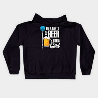 I'm A Darts & Beer Kinda Girl Kids Hoodie